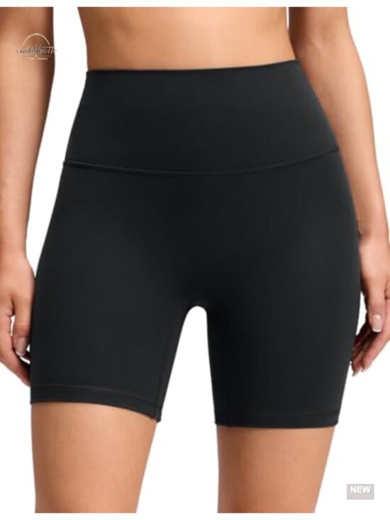 Pants - High Rise Biker Shorts 6 Inch No Front Seam Seamless Waistband Yoga